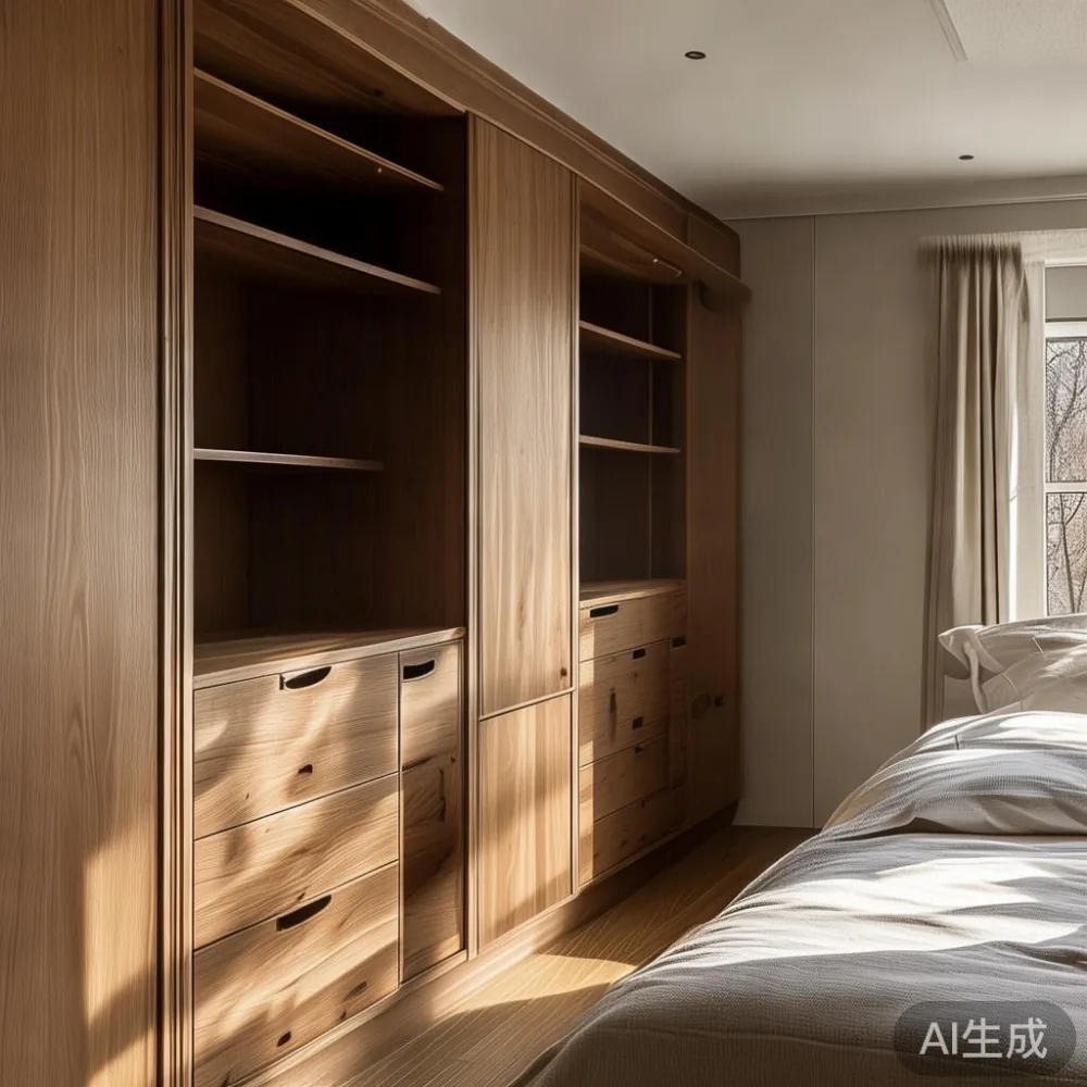 Custom wardrobe in Singapore condo with integrated storage