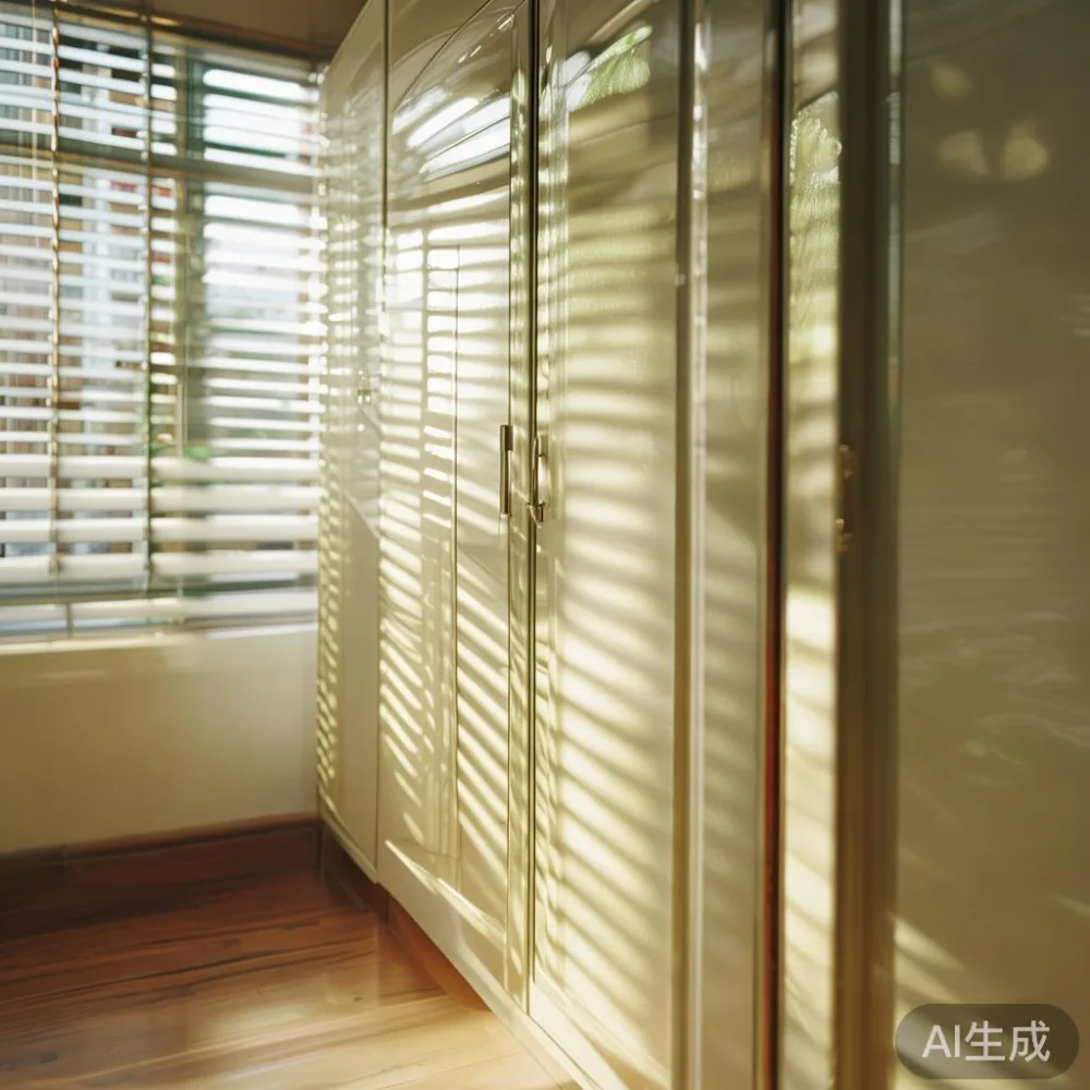Caring for a Lacquered Wardrobe in a Tropical Climate — in a sunlit Singapore HDB living room, morning l