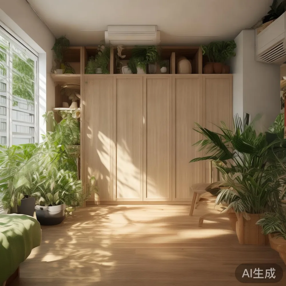 Choosing the Right Wardrobe and Furniture Size for a Singapore HDB Liv — corner of a small condo apartment with wooden fl