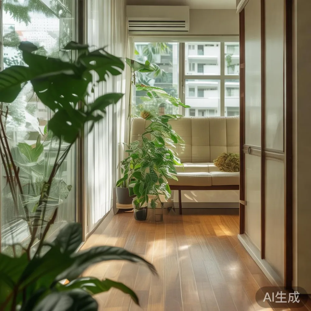 How to Choose the Right Size Sofa and Wardrobe for a Singapore HDB Liv — corner of a small condo apartment with wooden fl