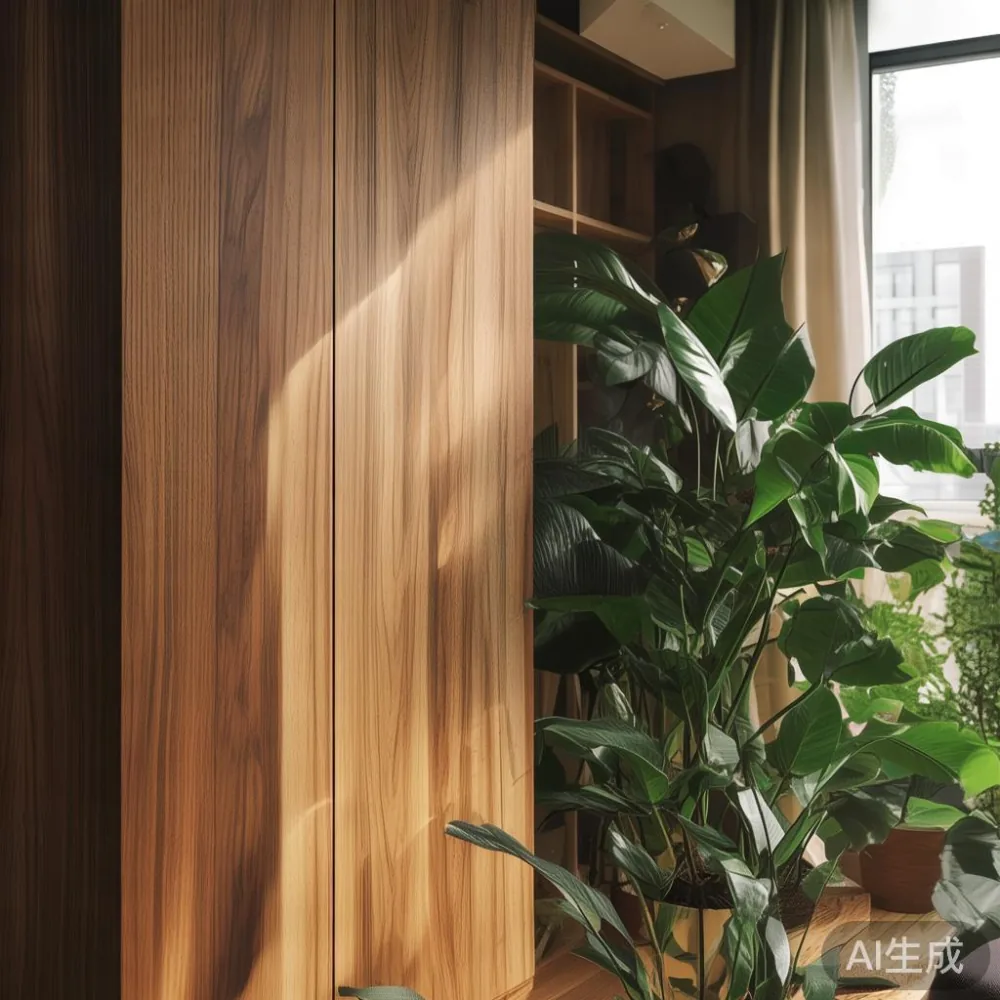 How to Match Solid Wood Furniture to a Warm Minimal Interior in a Sing — corner of a small condo apartment with wooden fl