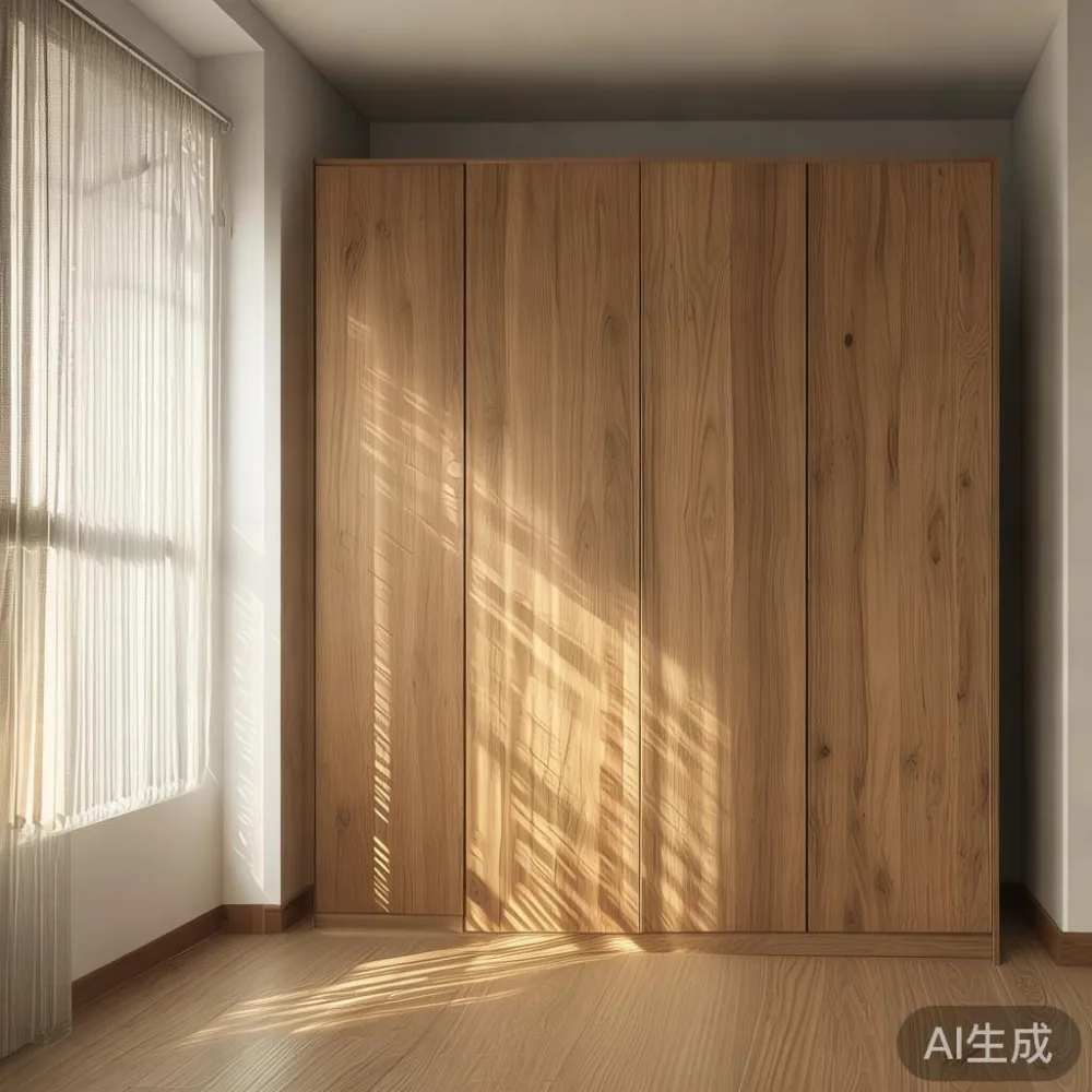 Veneer vs Solid Wood Wardrobes in Singapore: What Actually Costs Less — in a sunlit Singapore HDB living room, morning l