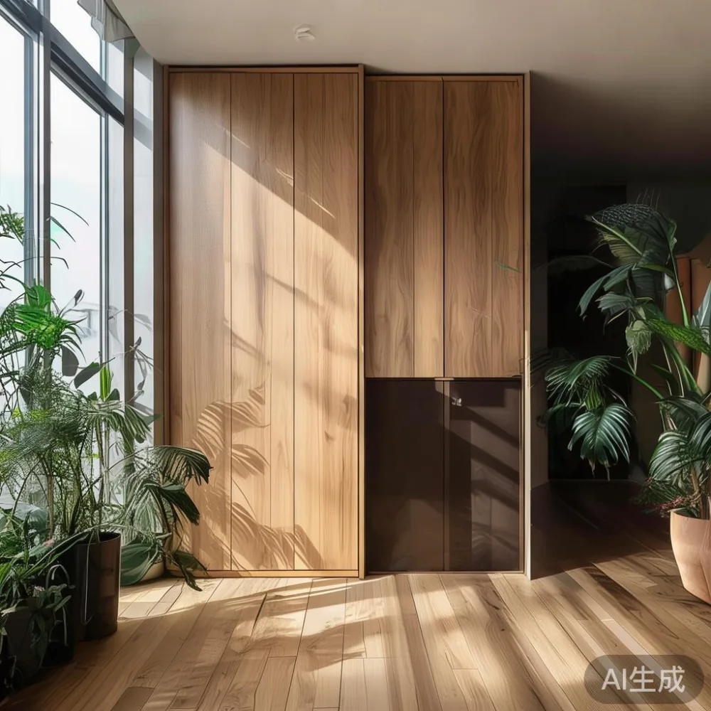 Veneer vs Solid Wood Wardrobes in Singapore: What Actually Costs Less — corner of a small condo apartment with wooden fl
