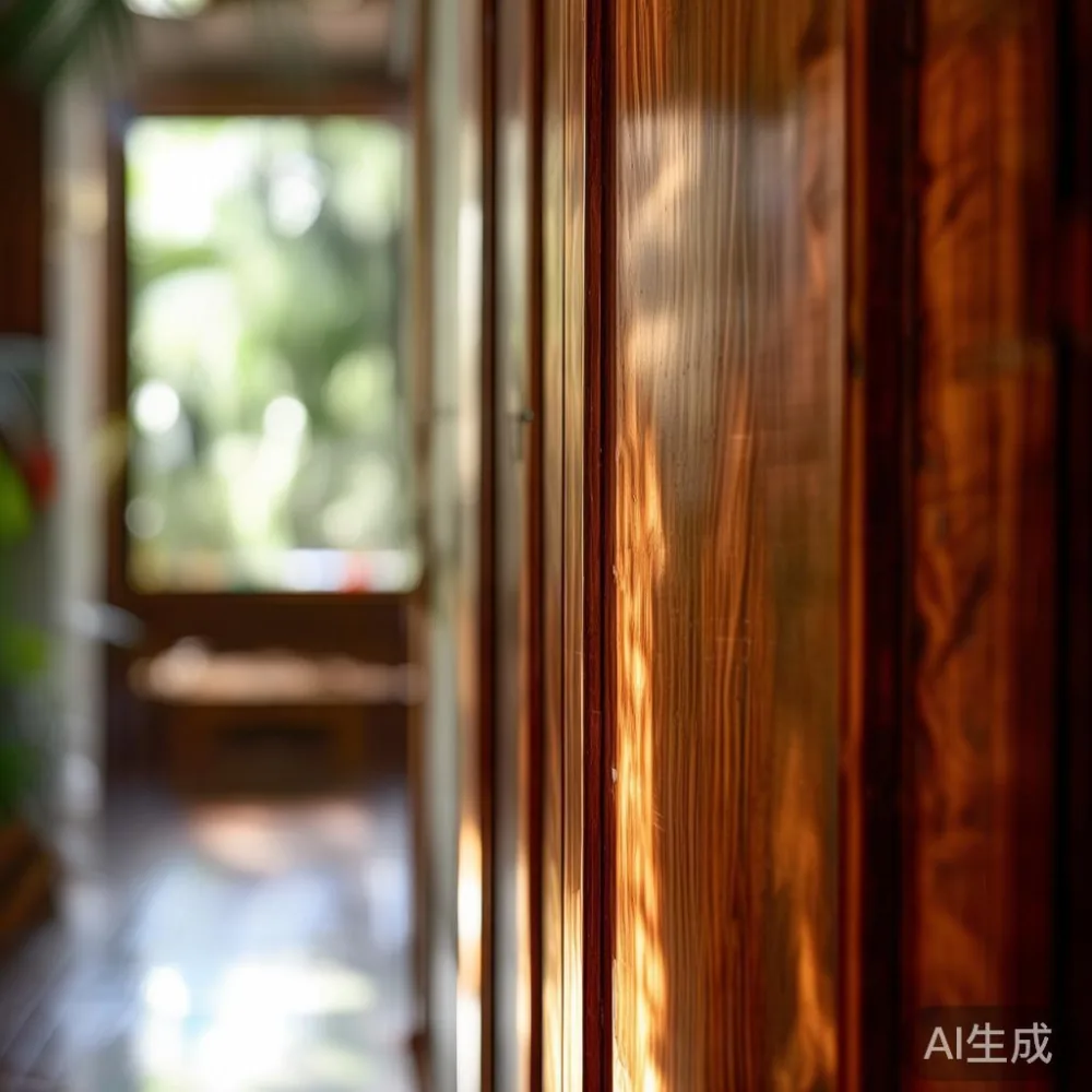 Caring for a Lacquered Wardrobe in a Tropical Climate — close-up of the grain and joinery detail, shallo