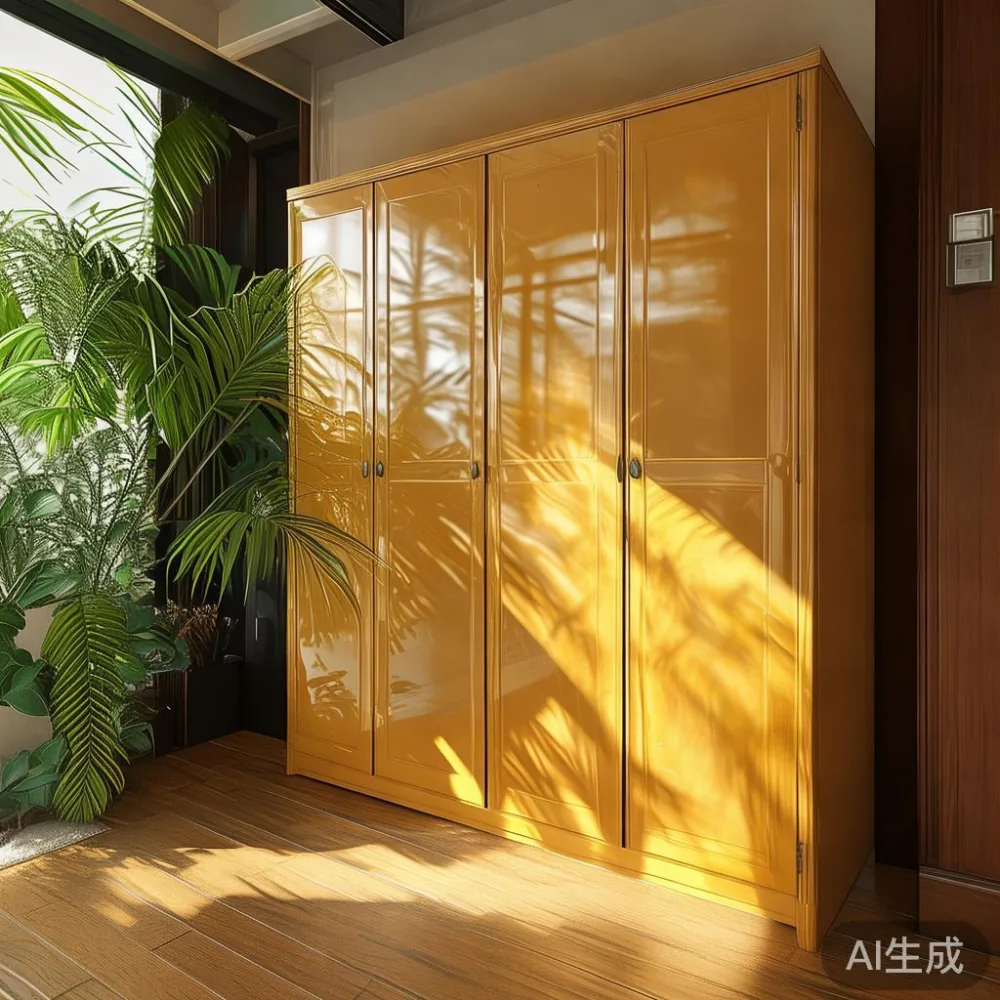 Caring for a Lacquered Wardrobe in a Tropical Climate — corner of a small condo apartment with wooden fl