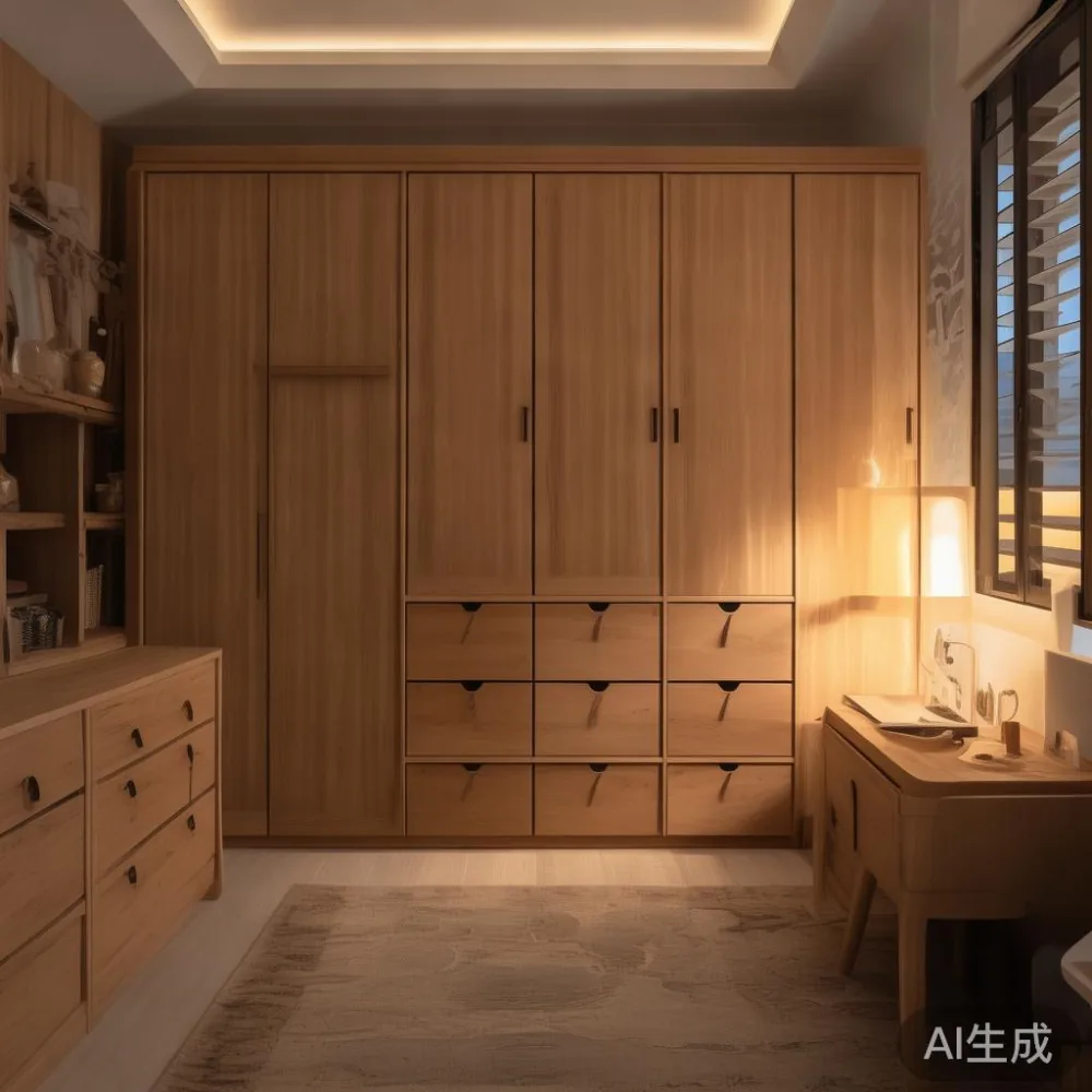 Warm Minimal in a Singapore Home: How to Match Solid Wood Furniture So — room setting at dusk with warm lamp light, film